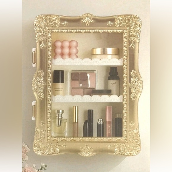 TikTok Viral Room2Room Five Below Gilded Display Shelf Gold Vanity Cabinet - Picture 6 of 16